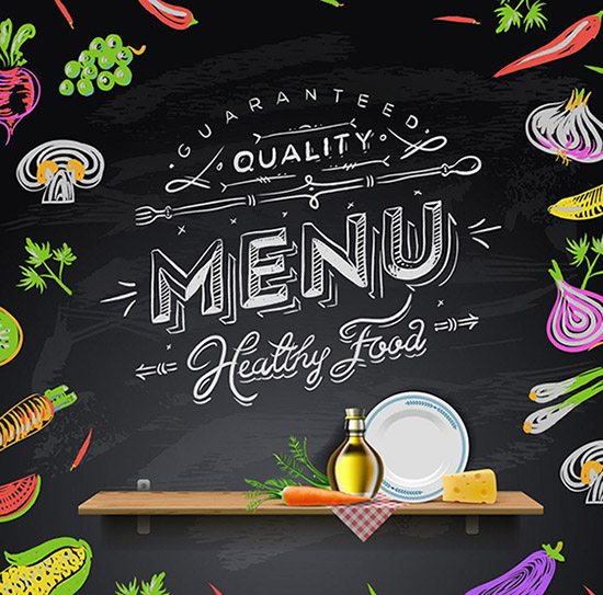 Quality Healthy Food Menu Board